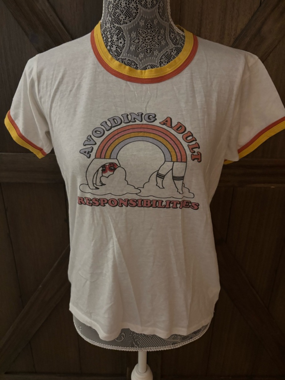 Valfre Ringer Tee - "Avoiding Adult Responsibilities"